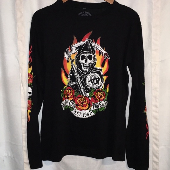 2  SONS OF ANARCHY SKULL GEMMA SKATEBOARD L/S S/S shirts shirt XL 2XL SAMCRO - Picture 7 of 7